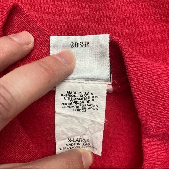 Mickey Mouse Sweatshirt SZ XL Atlanta Disney Store Made in the USA Red Warm Soft - Picture 6 of 9